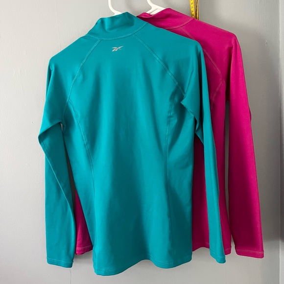 Bundle 2 Reebok 3/4 Zip Pullovers Long sleeve Medium Blue and Pink - Picture 8 of 12